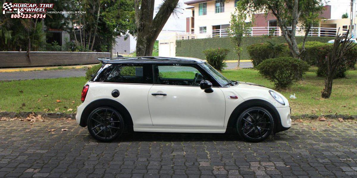 vehicle gallery/mini cooper niche targa m130 18x8  Black & Machined with Dark Tint wheels and rims